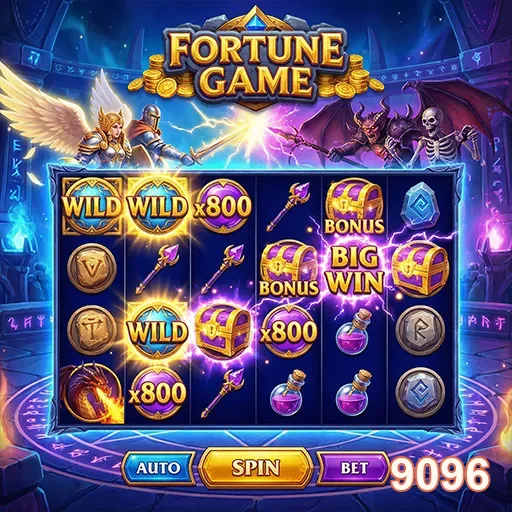 Ilustração de Aproveite slots e jogos ao vivo no 9096 com segurança