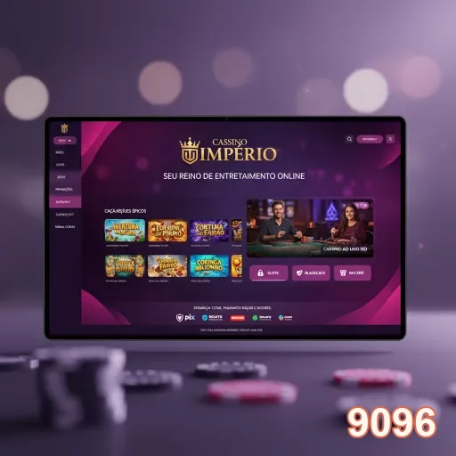 Ilustração de Aproveite slots e jogos ao vivo no 9096 com segurança